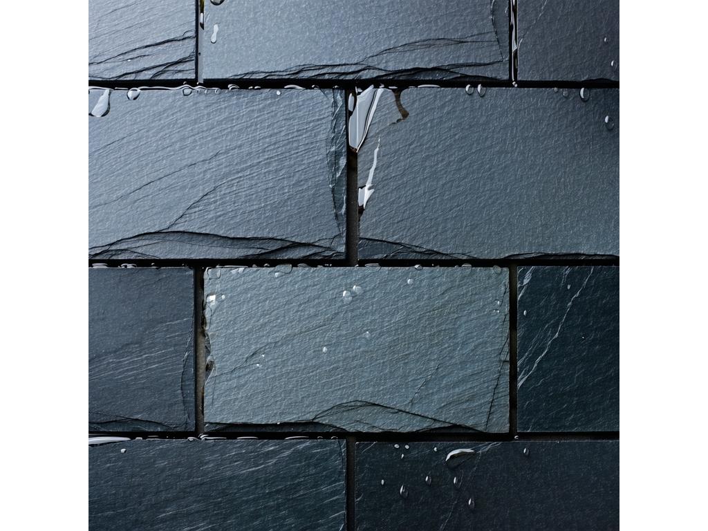 Close-up of wet slate tiles